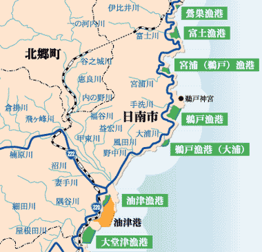 各漁港の紹介地図